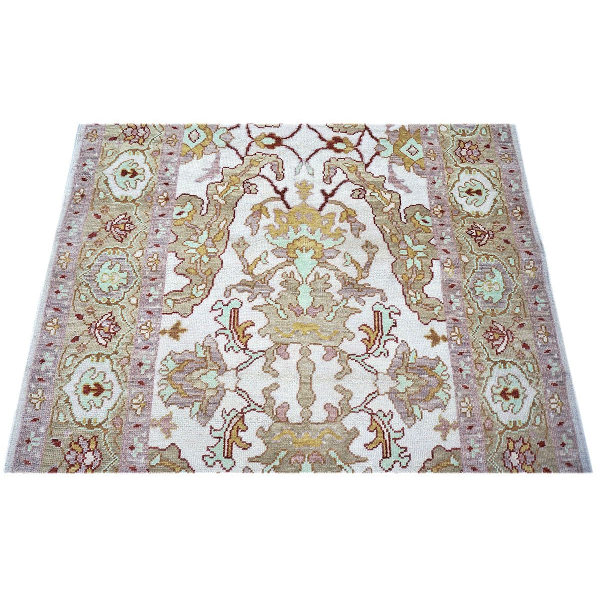 Persian Sultanabad 4x17 Light Khaki & Ivory Hall Runner #1143260 image 4
