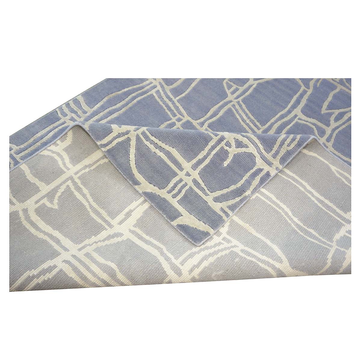Nepalese Modern Wool & Silk 4X6 Slate Blue Area Rug #9902908 image 10