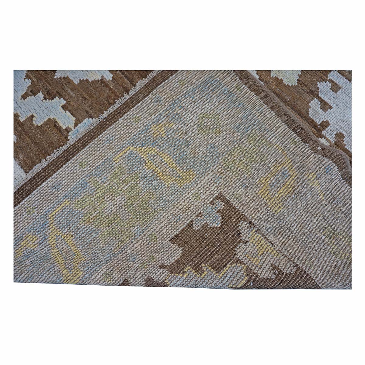 21st Century Turkish Oushak 7x10 Ivory & Brown Handmade Area Rug #1144189 image 12