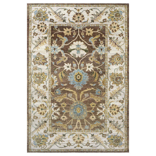 21st Century Sultanabad 6x9 Brown & Ivory Handmade Area Rug #1143352 image 0