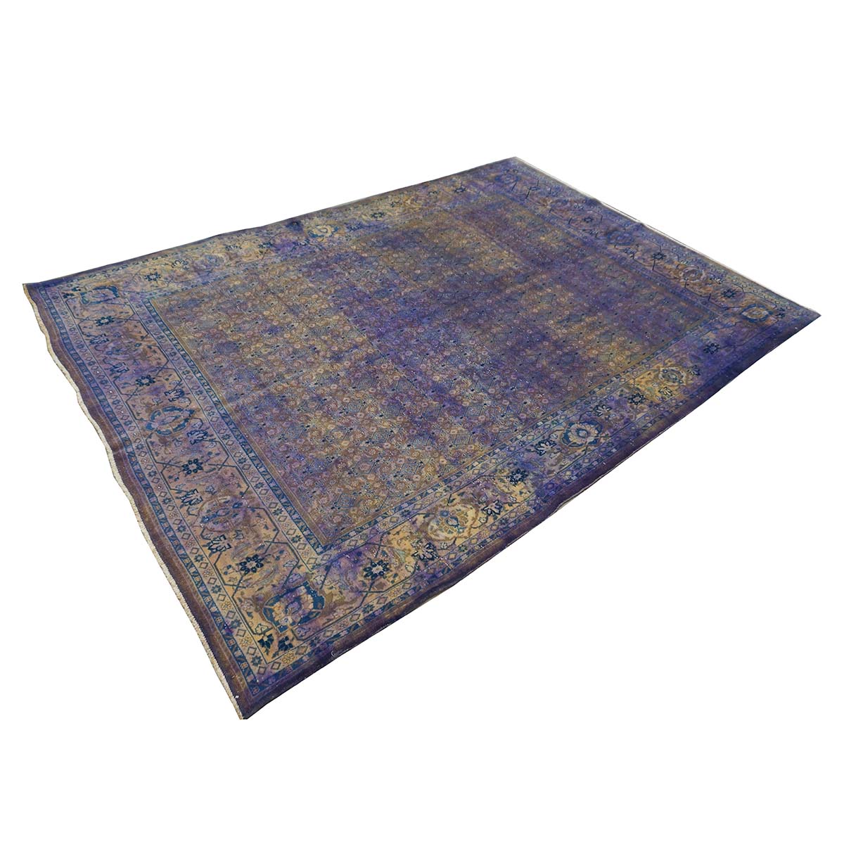 Vintage Persian Mahal Modern Overdye 7x10 Purple Handmade Area Rug #9902744 image 3