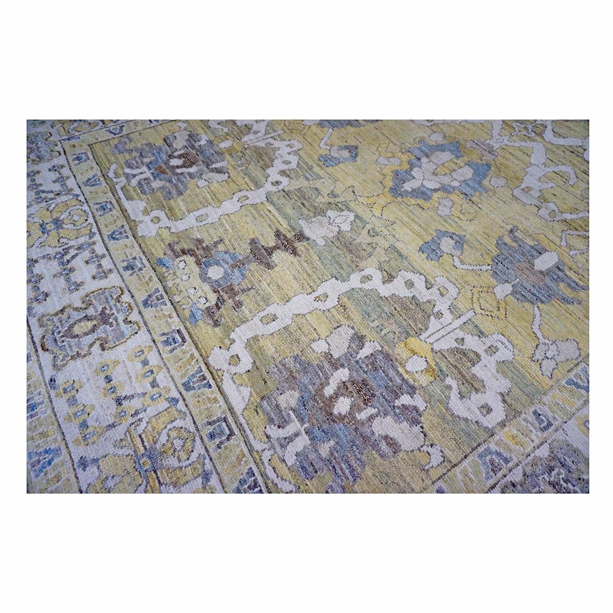 21st Century Turkish Oushak 9X13 Gold, Ivory & Gray Handmade Area Rug #1144134 image 8