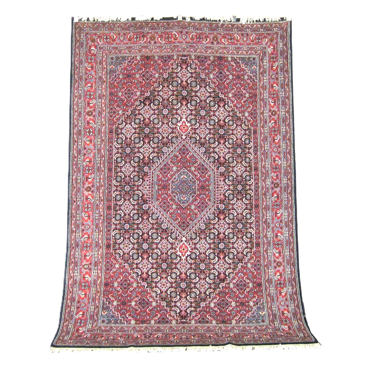 Persian Bijar Wool 6x9 Red, Black & Ivory Handmade Area Rug # 9901098