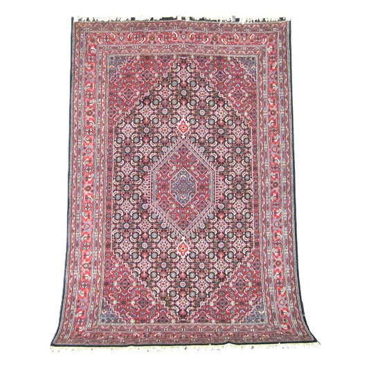 Persian Bijar Wool 6x9 Red, Black & Ivory Handmade Area Rug # 9901098