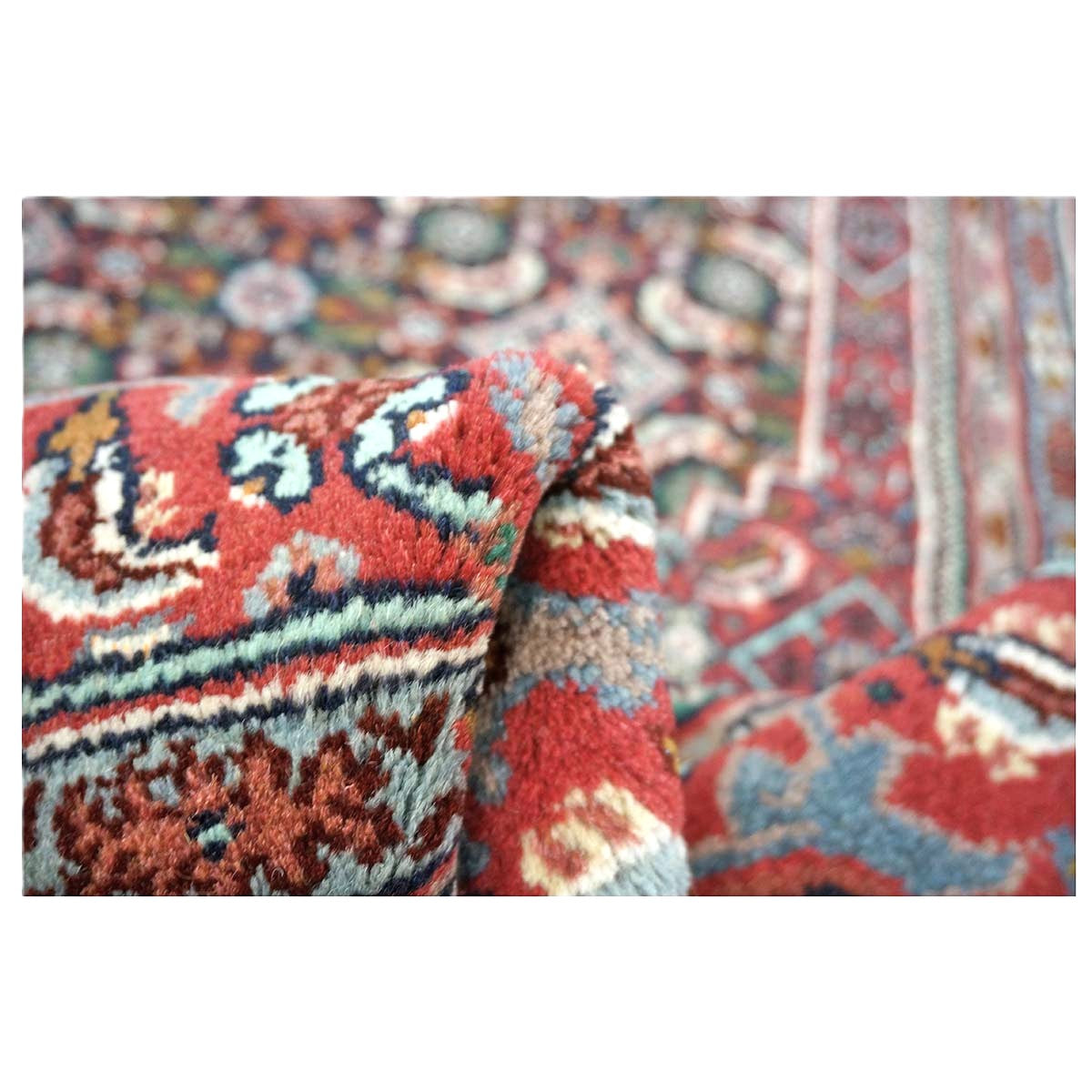 Persian Bijar Wool 6x9 Red, Black & Ivory Handmade Area Rug # 9901098