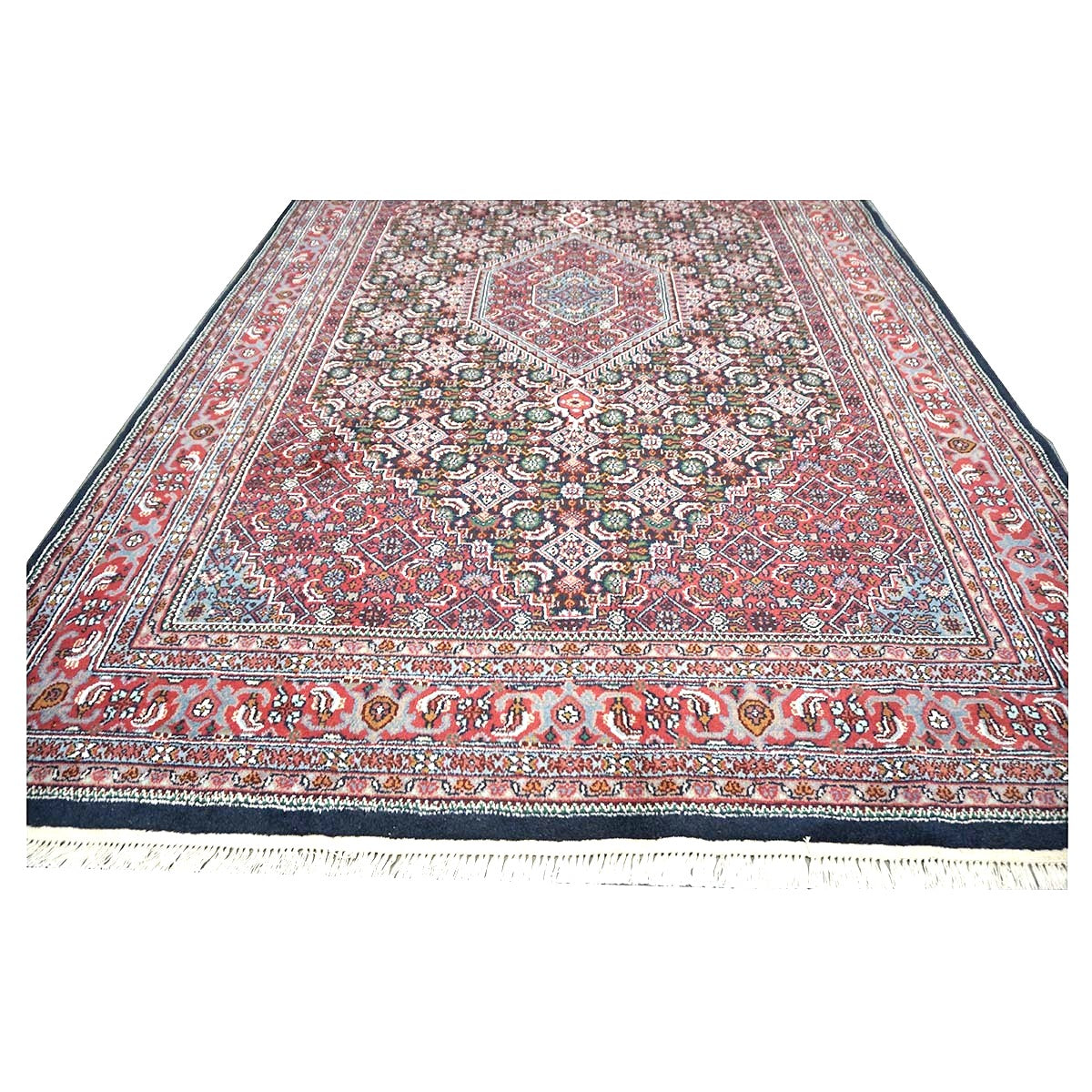 Persian Bijar Wool 6x9 Red, Black & Ivory Handmade Area Rug # 9901098