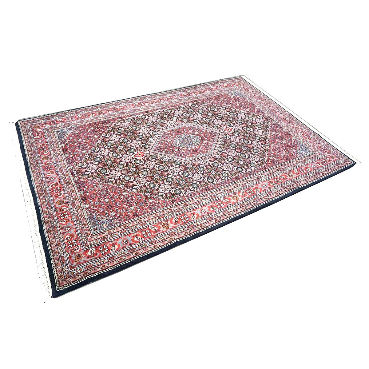Persian Bijar Wool 6x9 Red, Black & Ivory Handmade Area Rug # 9901098