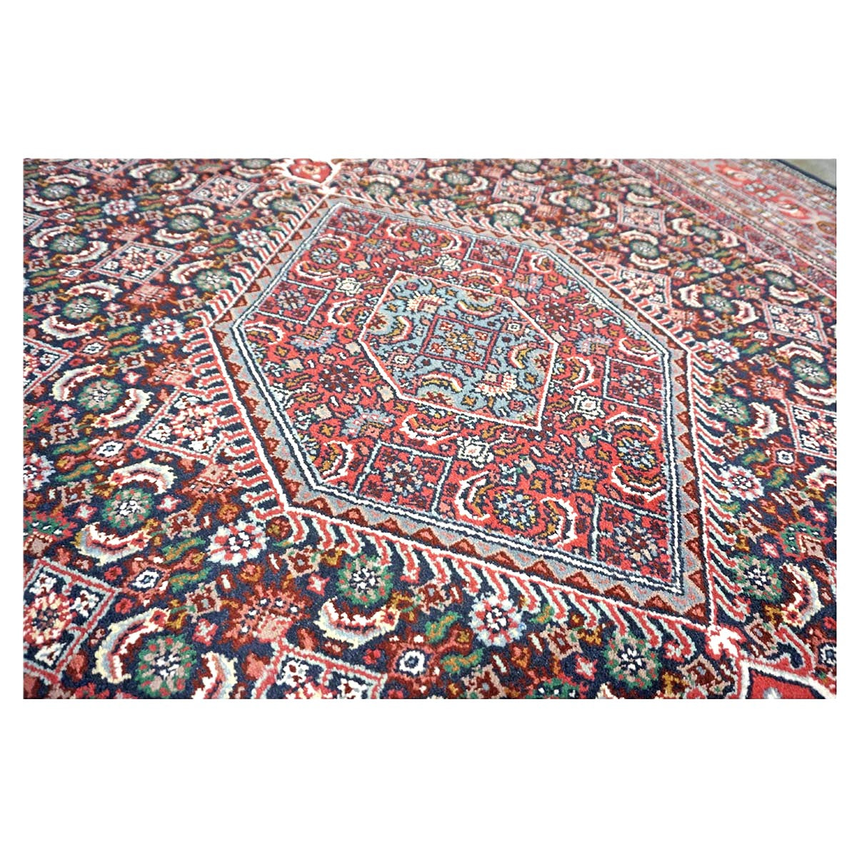 Persian Bijar Wool 6x9 Red, Black & Ivory Handmade Area Rug # 9901098