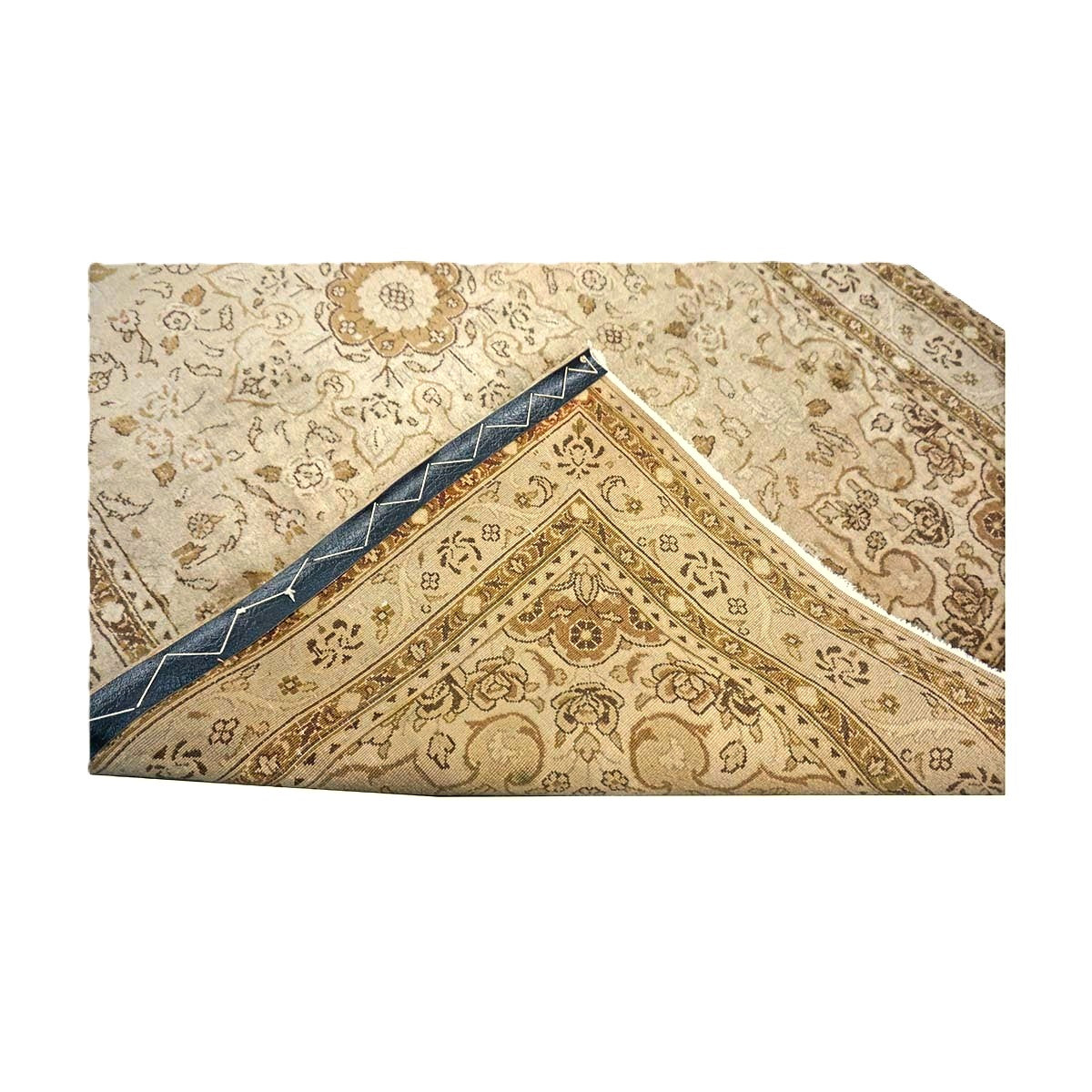 Persian Sarouk Wool 4x5 Beige & Tan Handmade Area Rug # 9901839