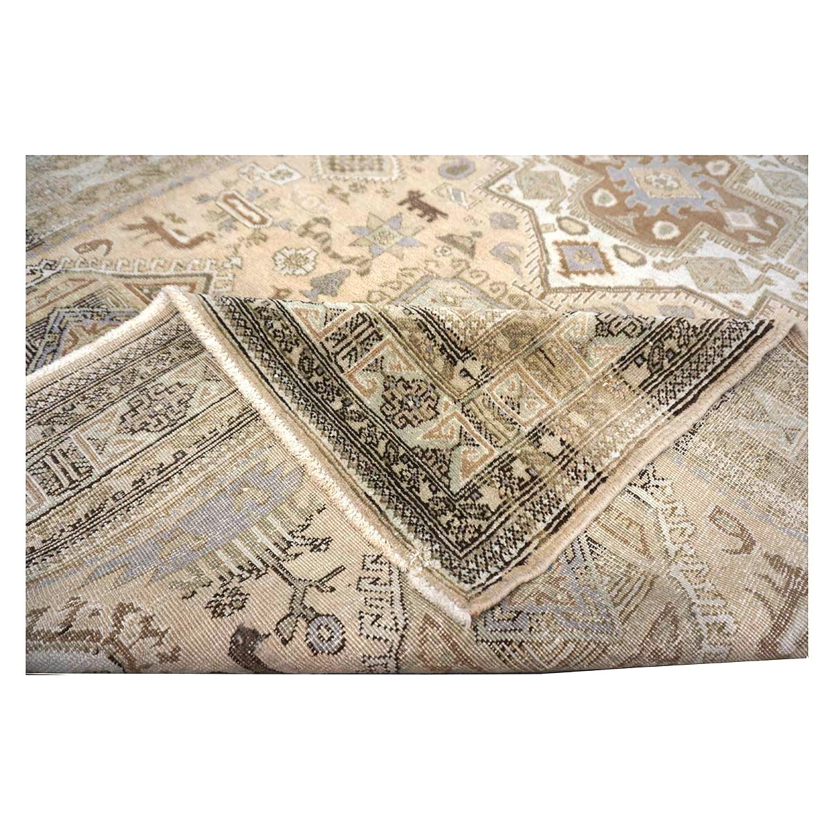 Antique Persian Ardabil Wool 5x9 Tan, Olive & Ivory Handmade Area Rug #9902051