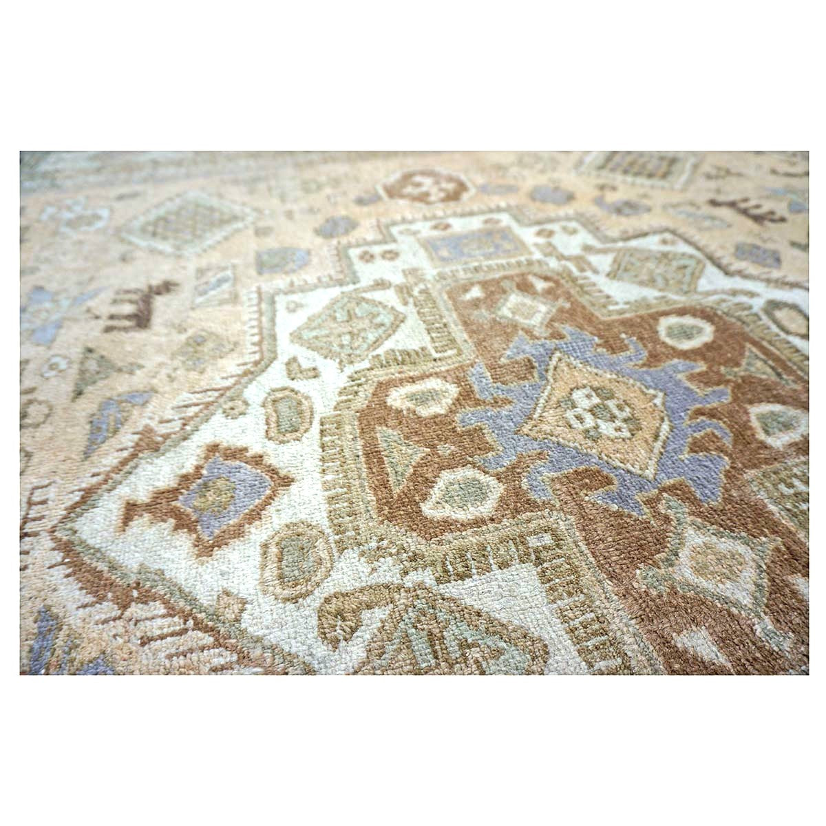 Antique Persian Ardabil Wool 5x9 Tan, Olive & Ivory Handmade Area Rug #9902051