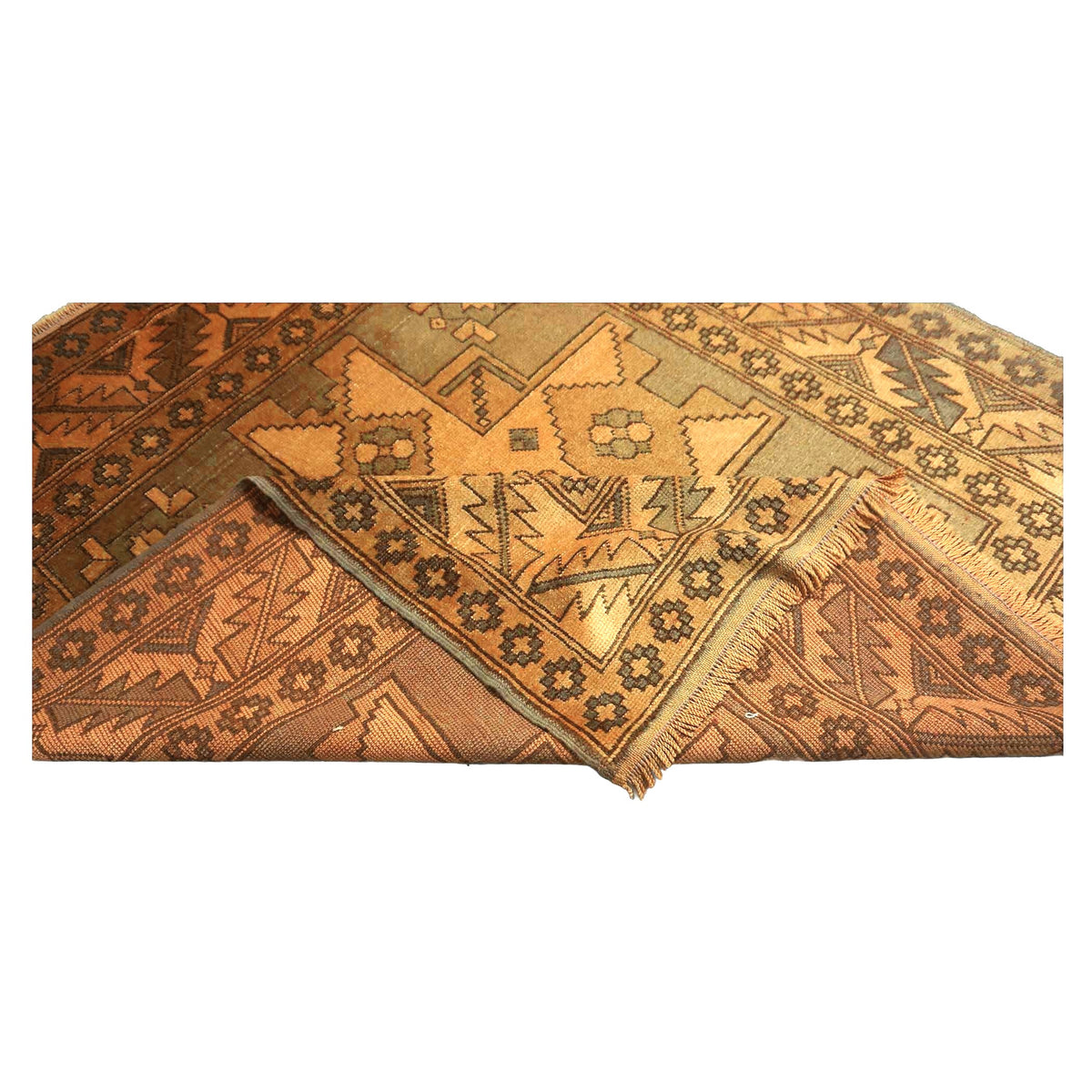 Turkish Kazak Wool 5x6 Camel & Slate Handmade Area Rug # 9902147