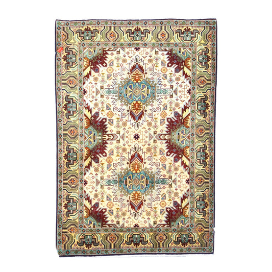 Antique Persian Tabriz Wool 3x5 Ivory, Burgundy & Green Handmade Area Rug #9902168