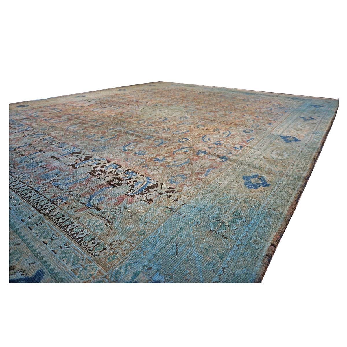 Persian Overdye Wool 10x13 Green & Blue Handmade Area Rug #9902263