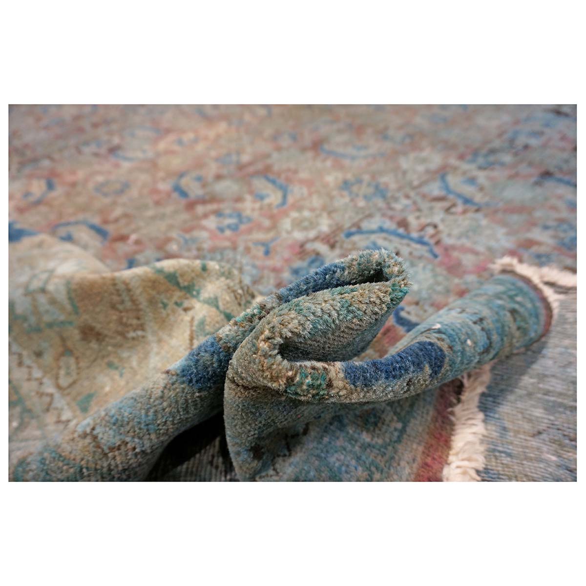 Persian Overdye Wool 10x13 Green & Blue Handmade Area Rug #9902263