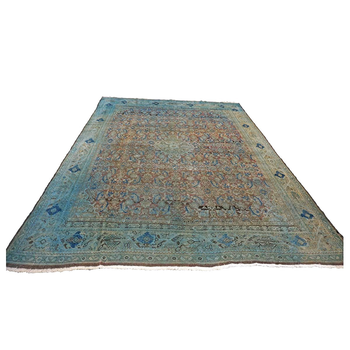 Persian Overdye Wool 10x13 Green & Blue Handmade Area Rug #9902263