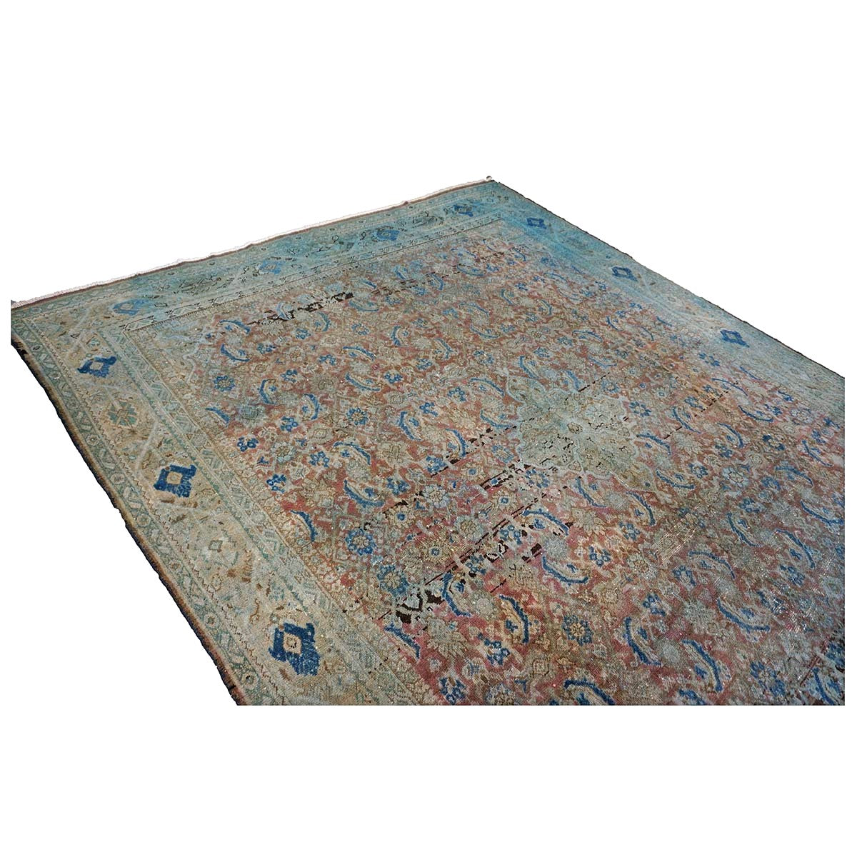 Persian Overdye Wool 10x13 Green & Blue Handmade Area Rug #9902263