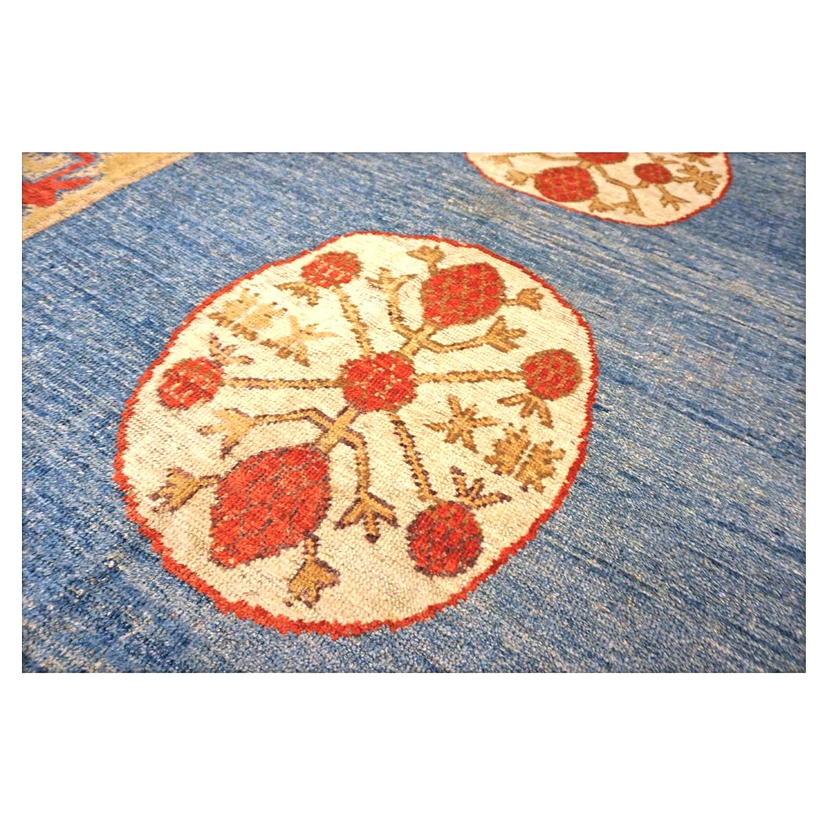 Turkish Khotan Wool 7x10 Blue & Red Handmade Area Rug #9902280