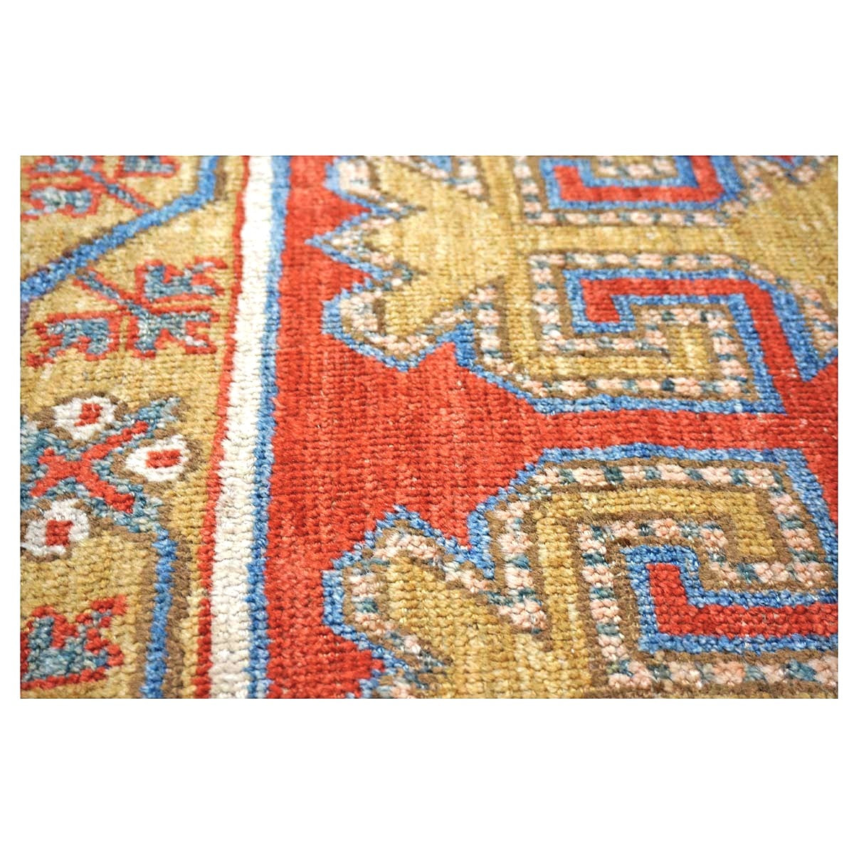 Turkish Khotan Wool 7x10 Blue & Red Handmade Area Rug #9902280