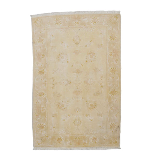 Persian Tabriz Wool & Silk 2x4 Ivory Handmade Throw Rug # 9902360