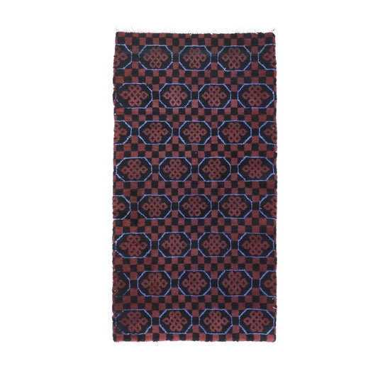 East Turkestani Khotan Wool 3x5 Red & Black Handmade Area Rug # 9902533