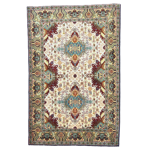 Antique Persian Tabriz Wool 3x5 Ivory, Burgundy & Green Handmade Area Rug #9902547