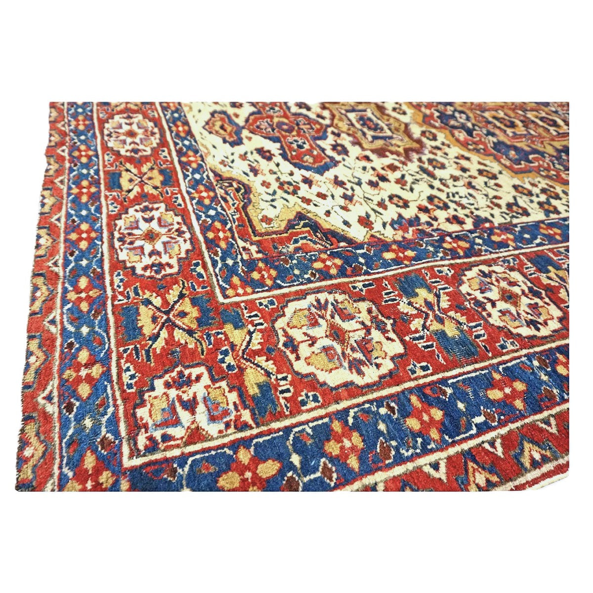 Antique Persian Baktiari Wool 5x9 Ivory & Red Handmade Area Rug #9902616