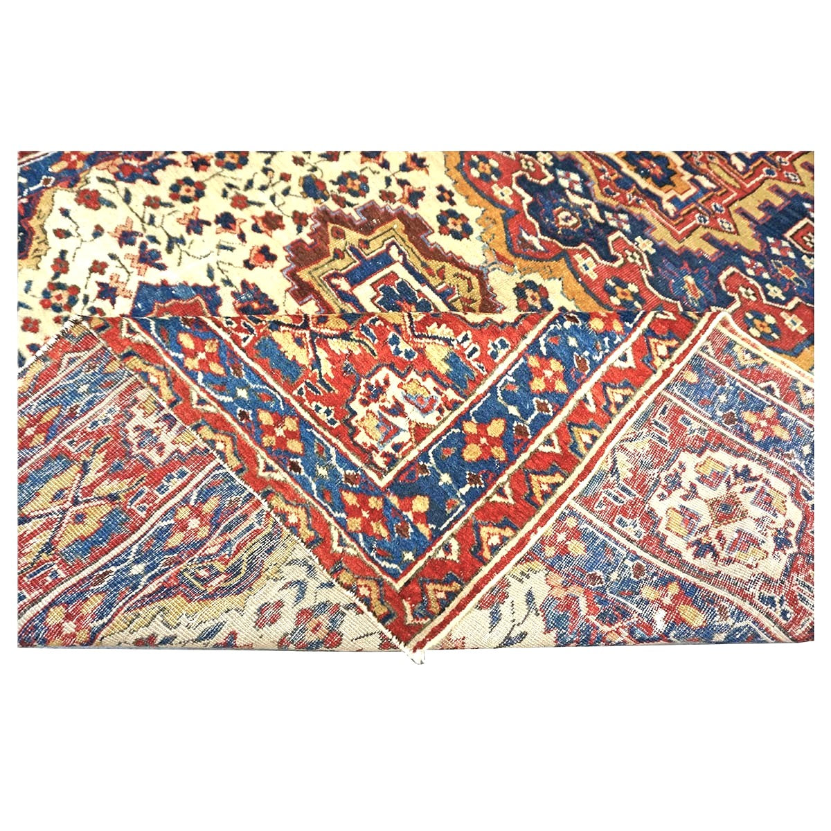 Antique Persian Baktiari Wool 5x9 Ivory & Red Handmade Area Rug #9902616