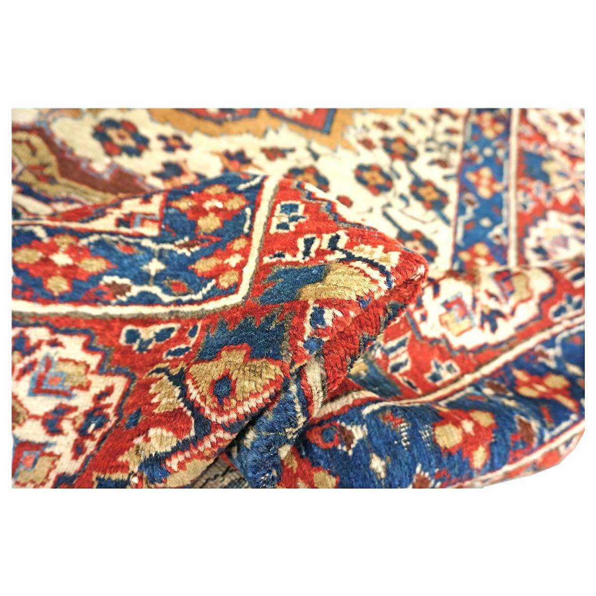 Antique Persian Baktiari Wool 5x9 Ivory & Red Handmade Area Rug #9902616