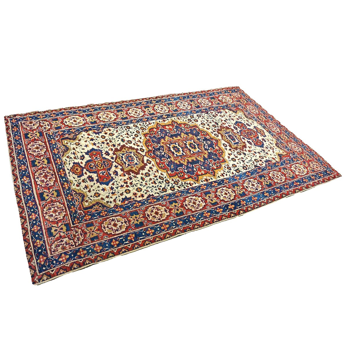 Antique Persian Baktiari Wool 5x9 Ivory & Red Handmade Area Rug #9902616