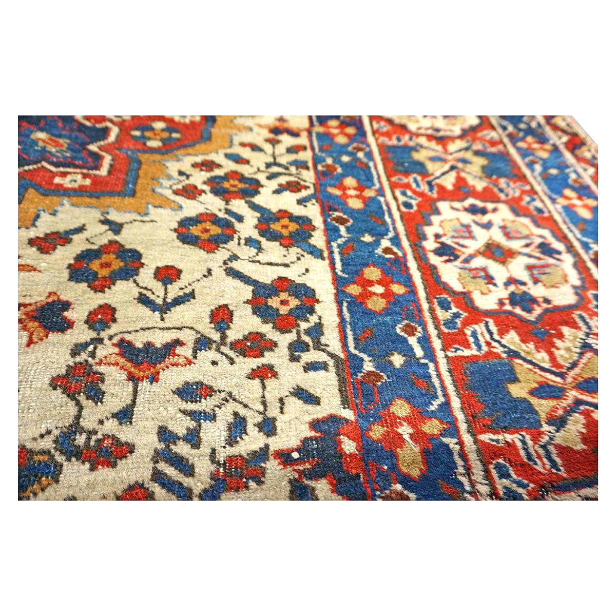 Antique Persian Baktiari Wool 5x9 Ivory & Red Handmade Area Rug #9902616