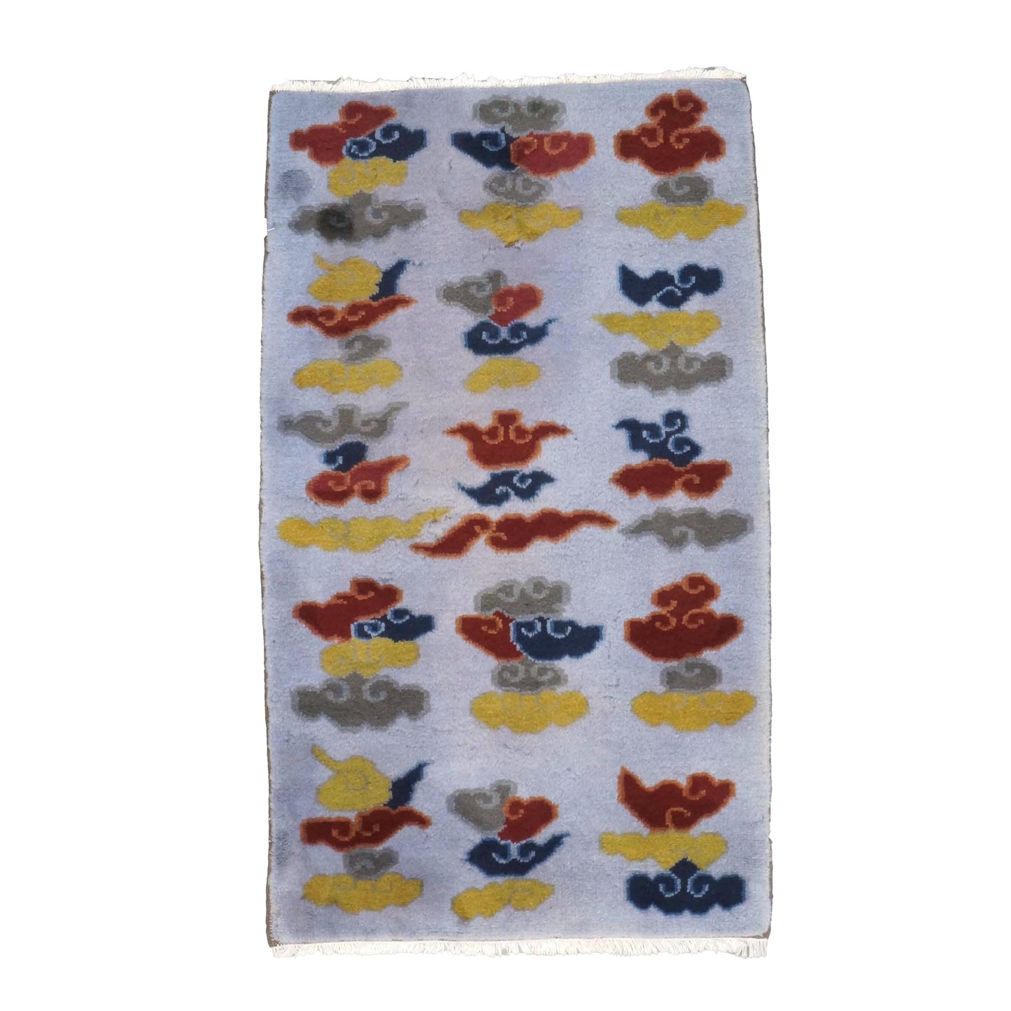 Tibetan Slate-Overdye Wool 3x5 Red, Blue & Yellow Handmade Area Rug # 9902655