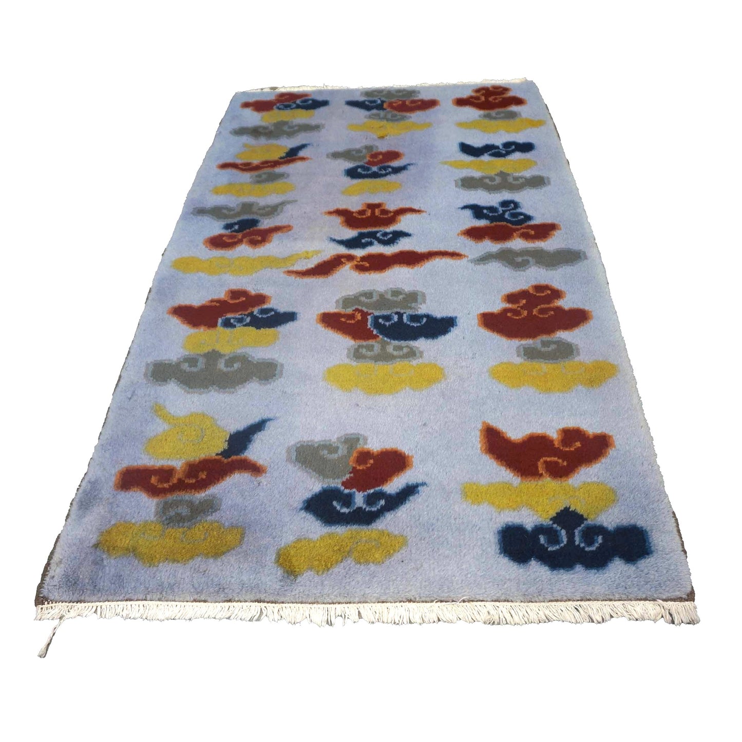 Tibetan Slate-Overdye Wool 3x5 Red, Blue & Yellow Handmade Area Rug # 9902655