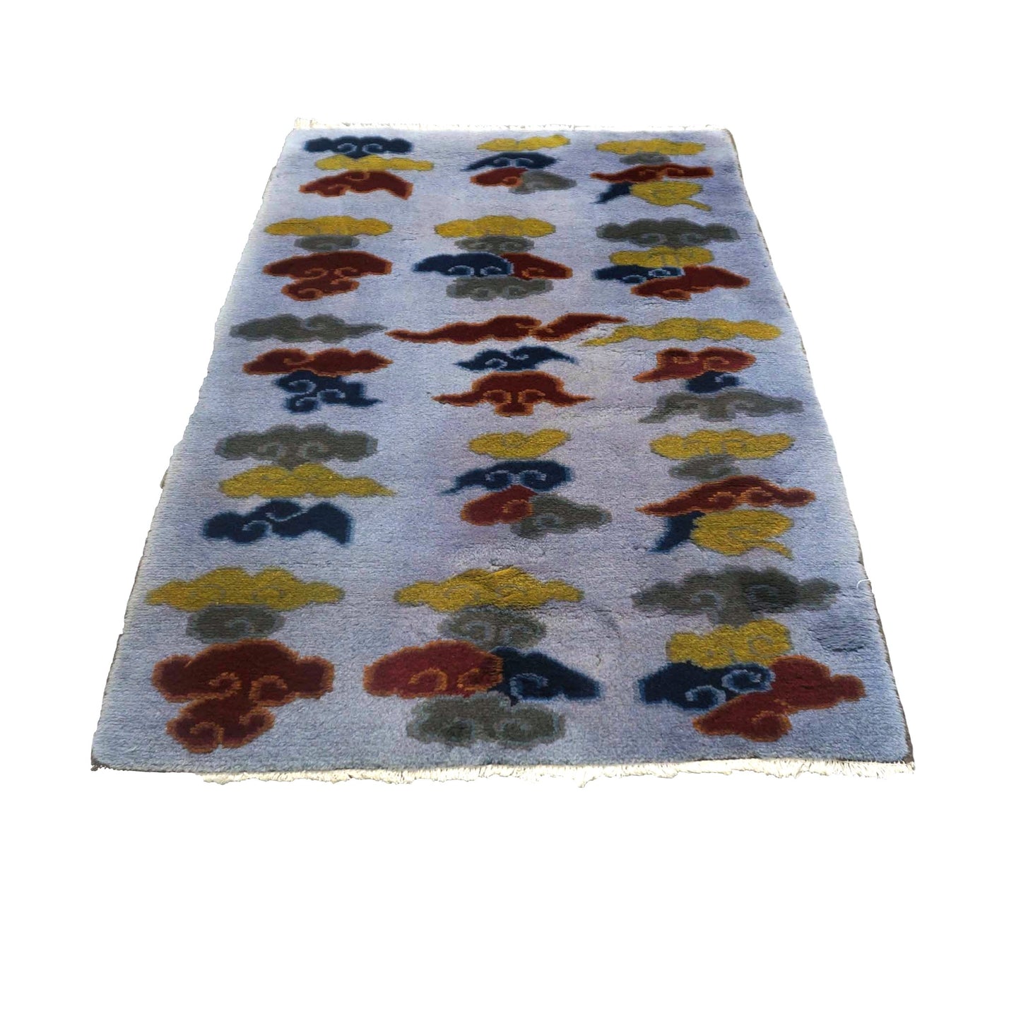 Tibetan Slate-Overdye Wool 3x5 Red, Blue & Yellow Handmade Area Rug # 9902655