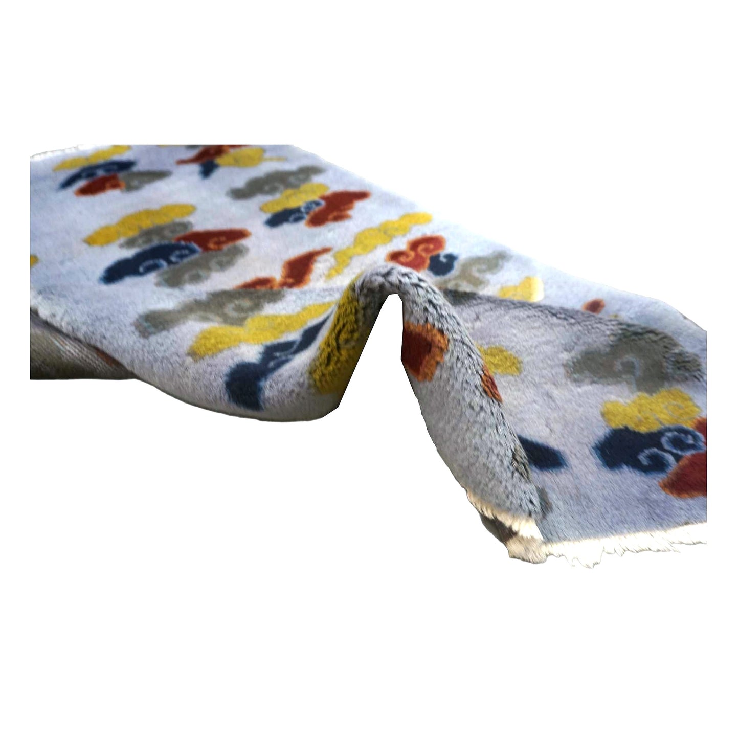Tibetan Slate-Overdye Wool 3x5 Red, Blue & Yellow Handmade Area Rug # 9902655