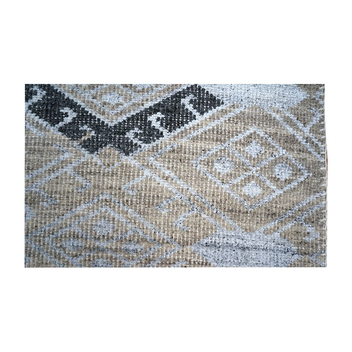 Indian Palermo Wool & Silk 5X7 Grey, Black & Tan Handmade Area Rug #9902770