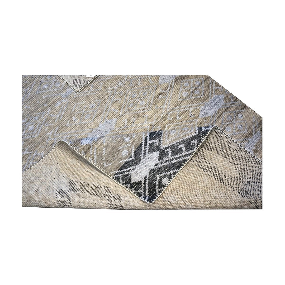 Indian Palermo Wool & Silk 5X7 Grey, Black & Tan Handmade Area Rug #9902770