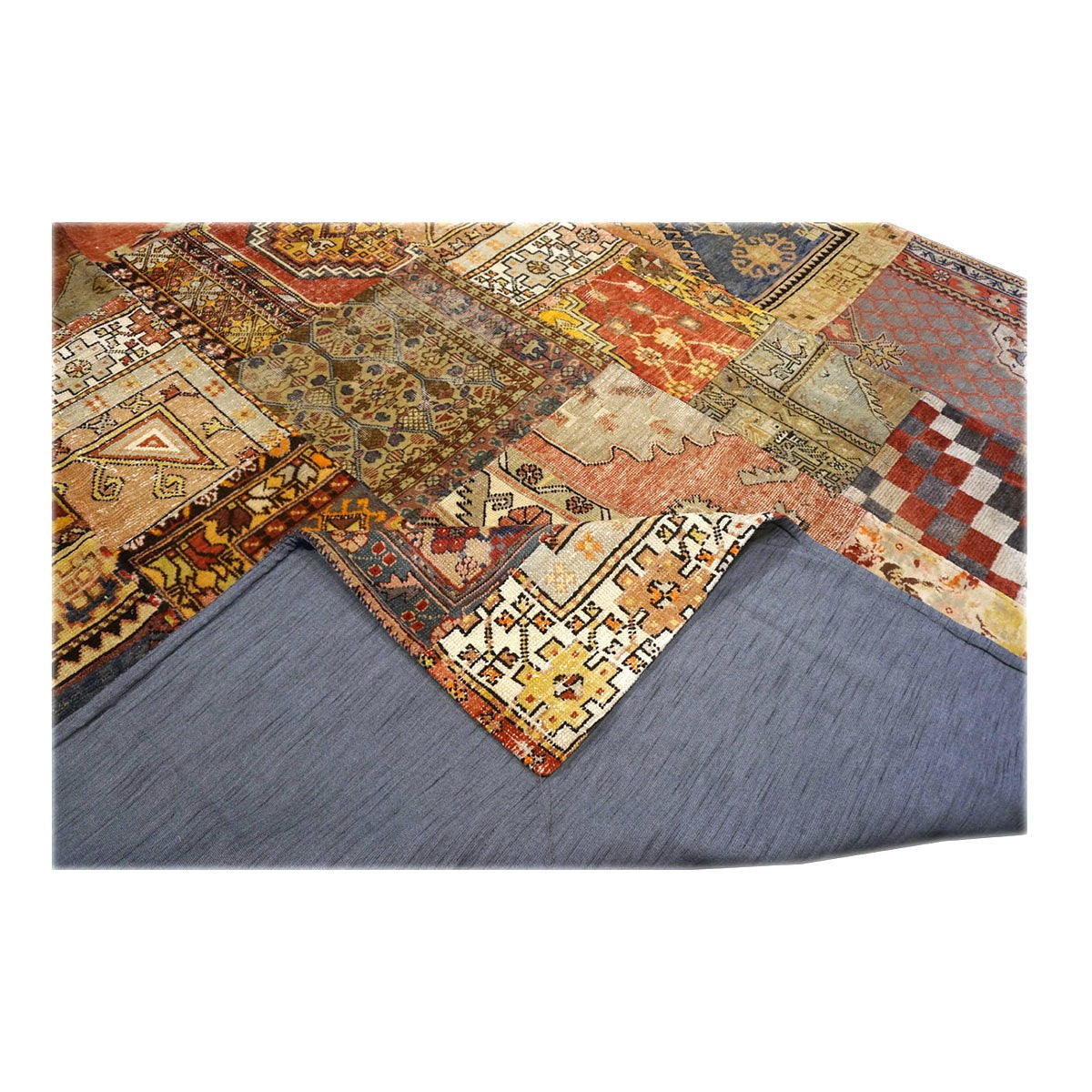 Antique Turkish Patchwork 8X10 Multicolored Handmade Area Rug #9902852