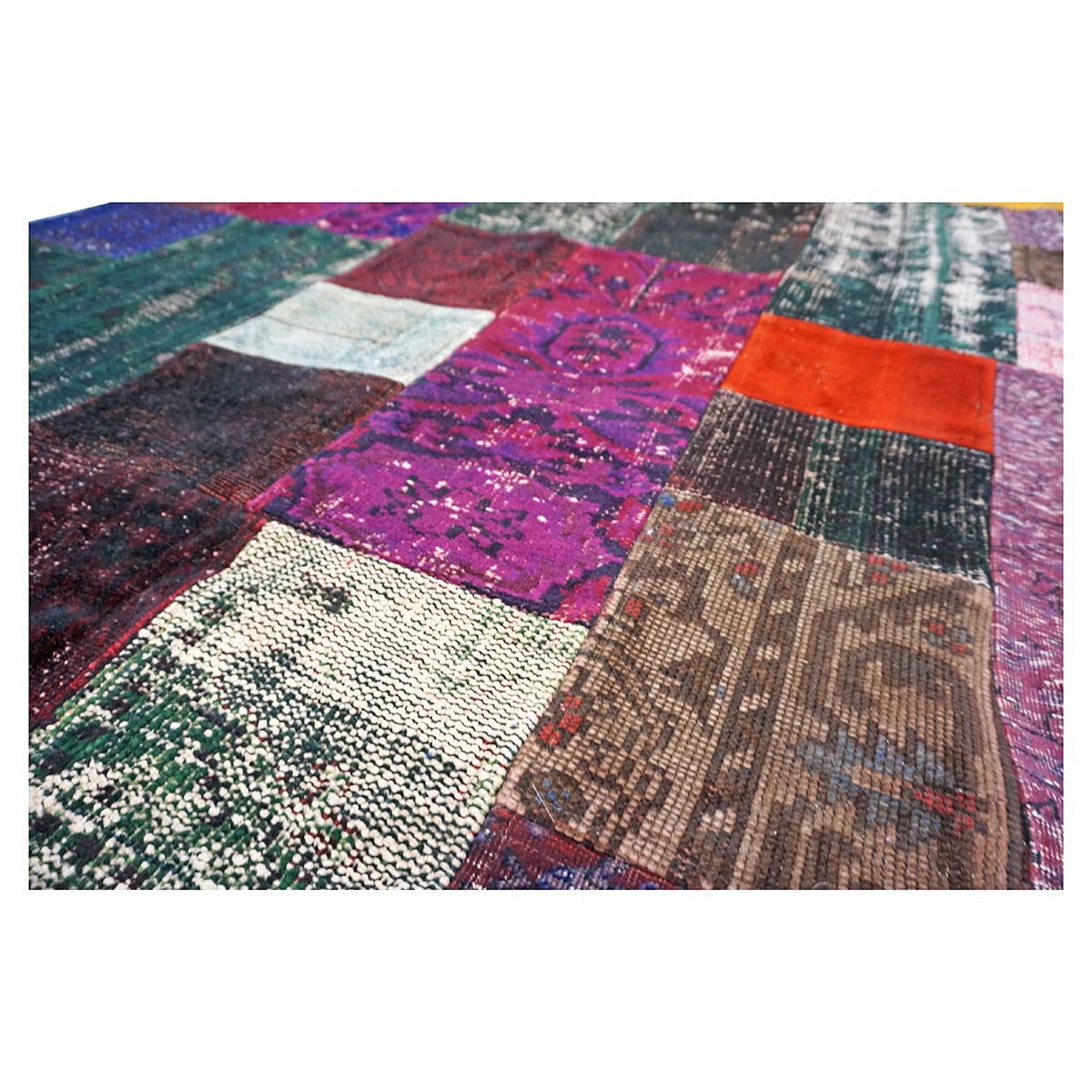 Vintage Turkish Overdyed Patchwork Wool 6X8 Multicolored Handmade Area Rug #9902868