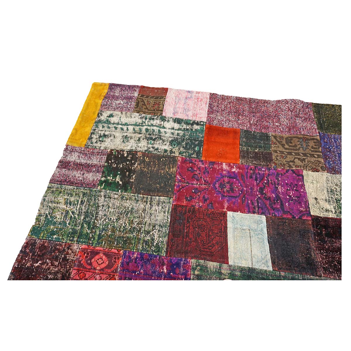 Vintage Turkish Overdyed Patchwork Wool 6X8 Multicolored Handmade Area Rug #9902868