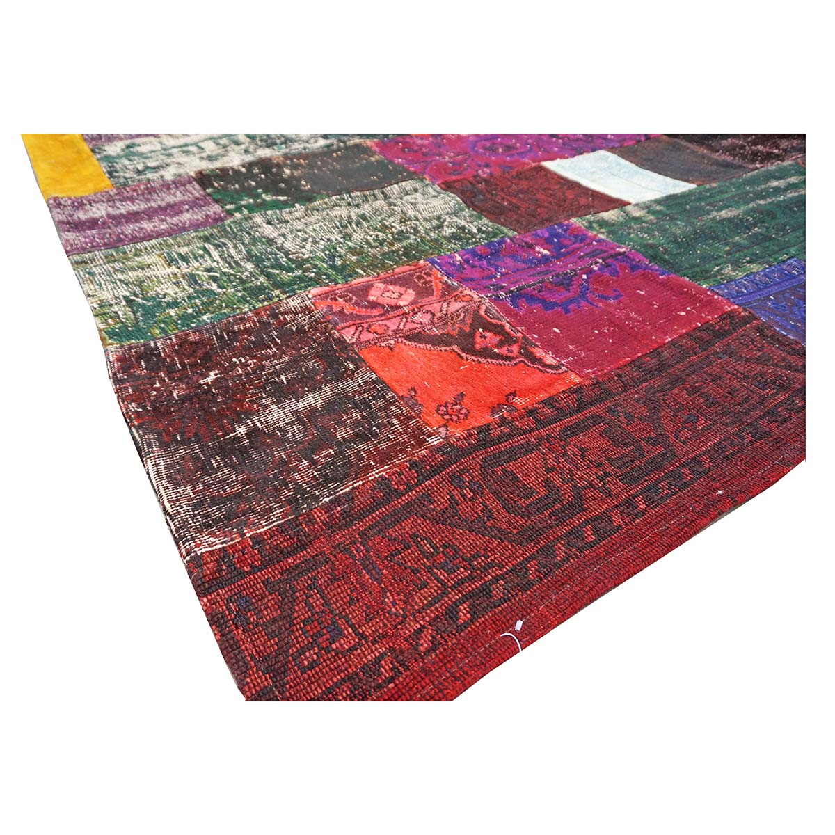 Vintage Turkish Overdyed Patchwork Wool 6X8 Multicolored Handmade Area Rug #9902868