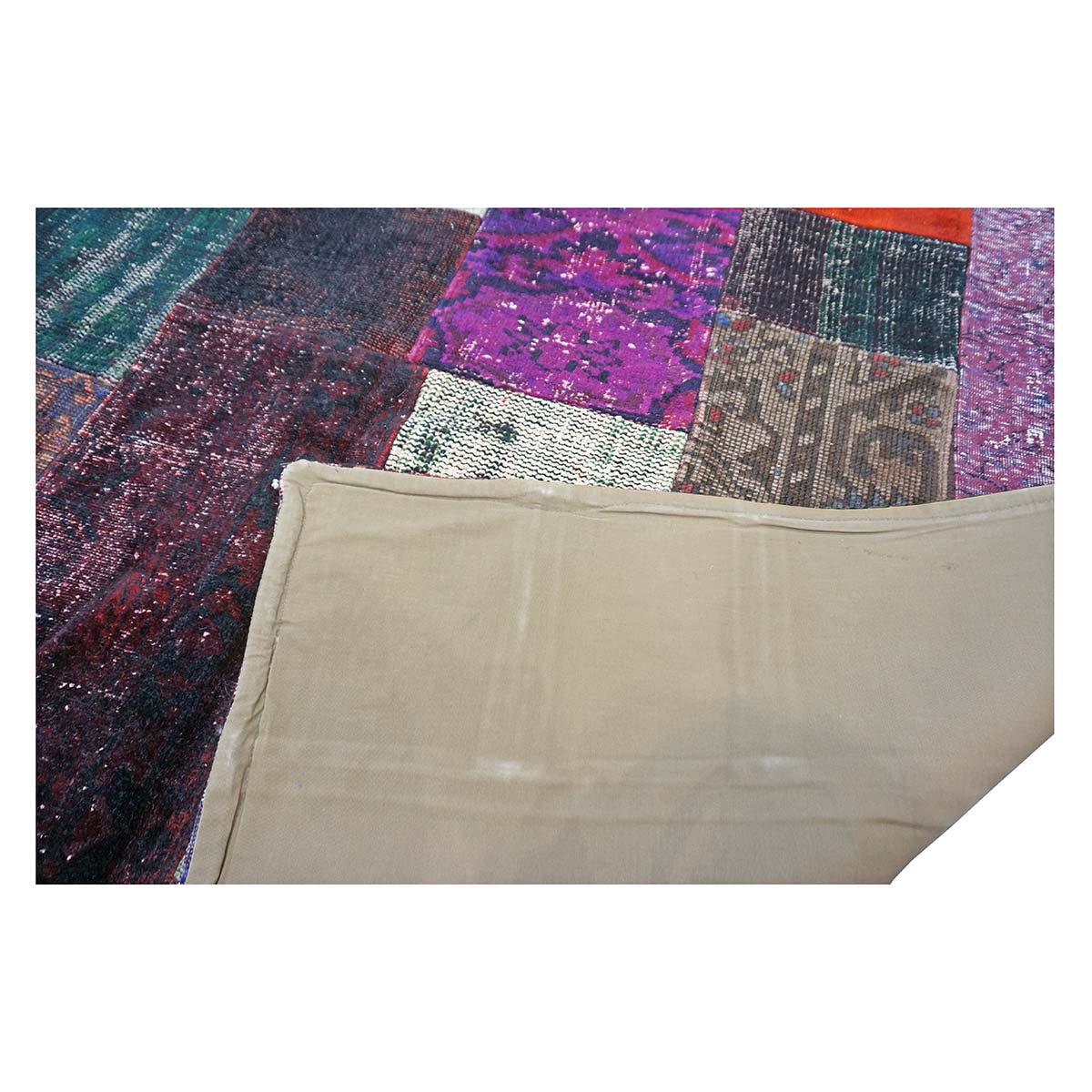 Vintage Turkish Overdyed Patchwork Wool 6X8 Multicolored Handmade Area Rug #9902868