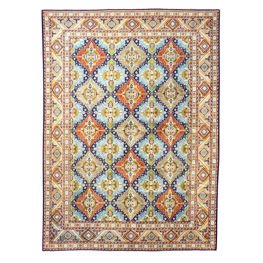 Antique Persian Tabriz Gobah Wool 8x11 Camel, Blue & Orange Handmade Area Rug #9902909