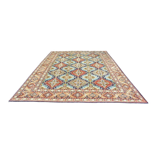 Antique Persian Tabriz Gobah Wool 8x11 Camel, Blue & Orange Handmade Area Rug #9902909