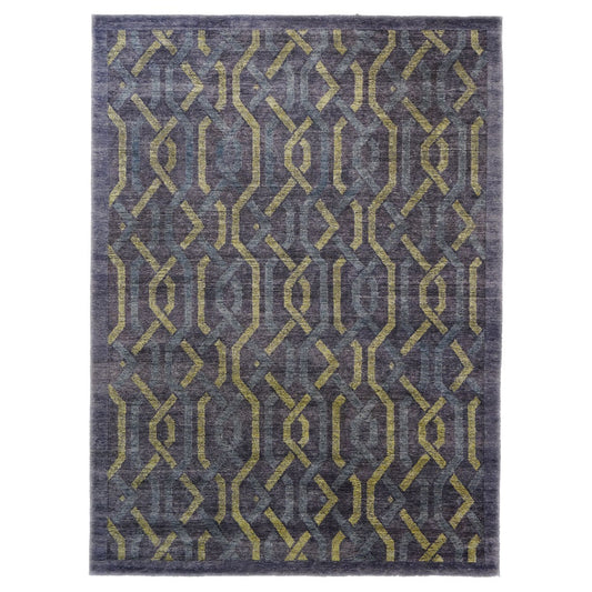 Nepalese Modern Wool & Silk 9X12 Purple Area Rug #1143862 image 0