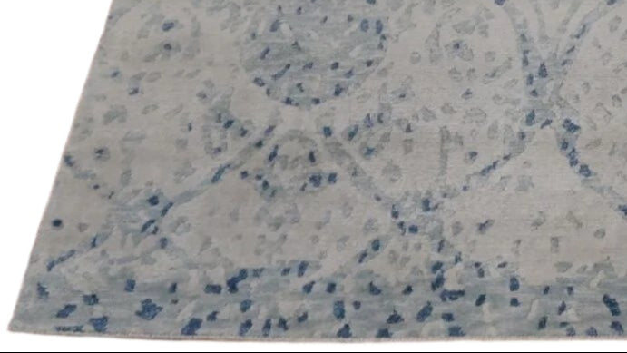 *Area Rugs: #1143454 Modern Wool and Silk 7 x 10 Indo Nepal Beige Rug image 0