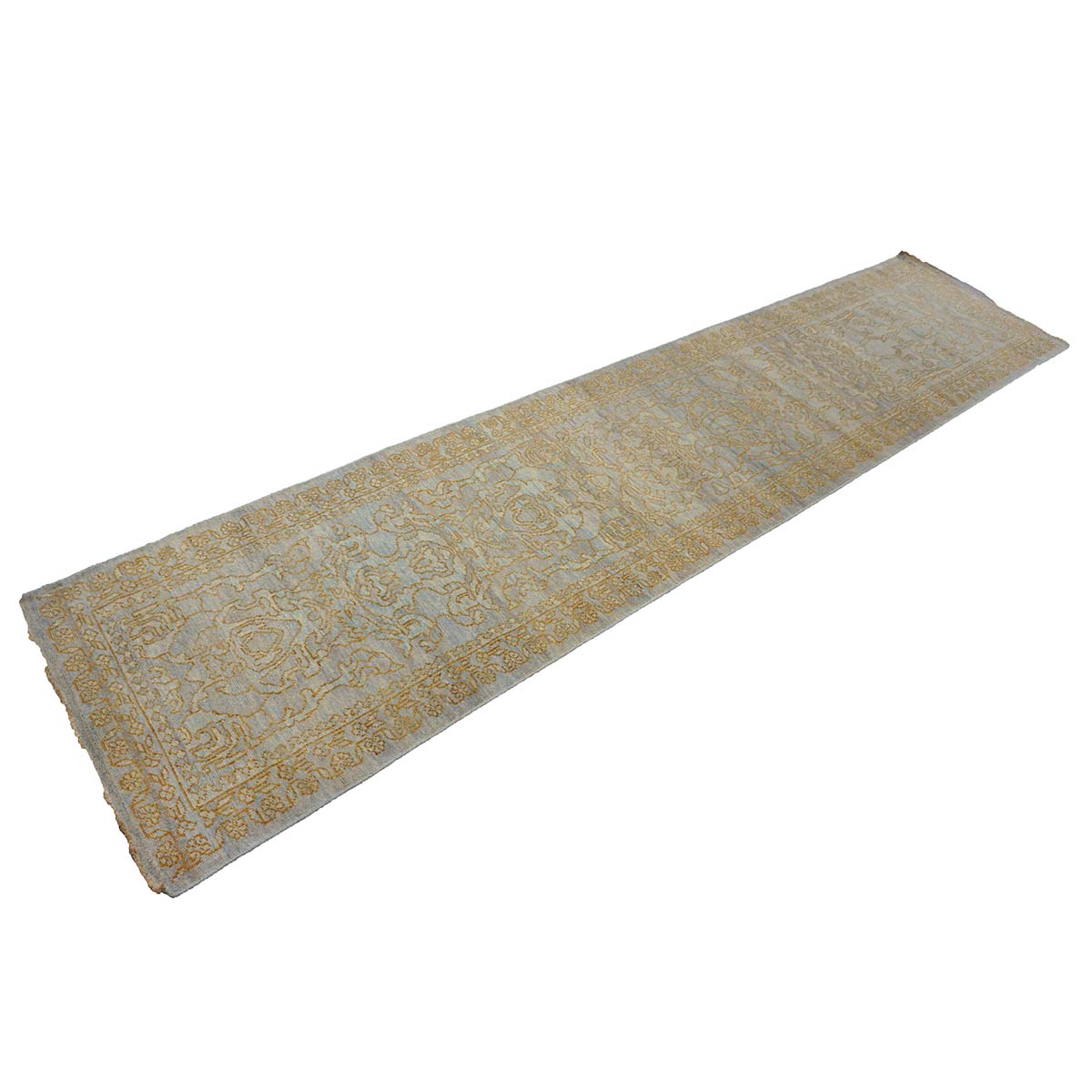 Sultanabad Master 3x12 Light Slate & Gold Hallway Runner Rug #1143679 image 3