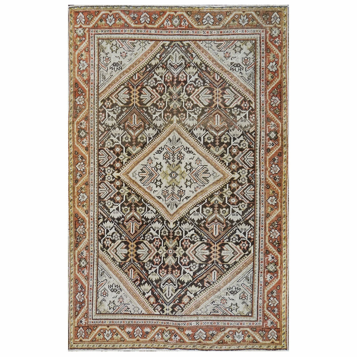 Brown & Rust Antique Persian Mahal 4 x 6 Area Rug #1142800 image 0