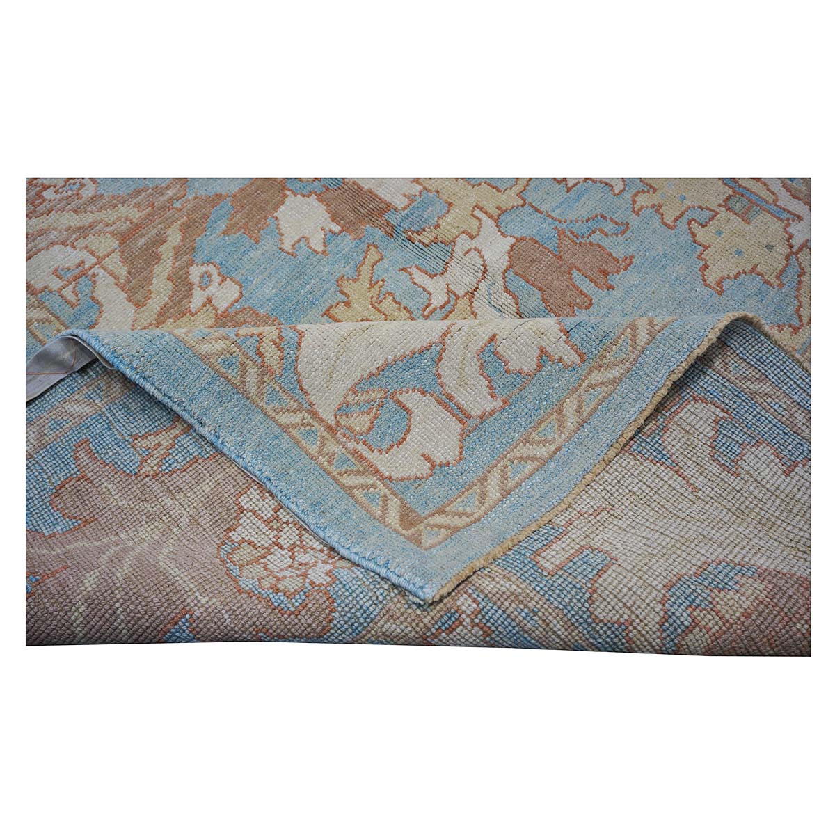 21st Century Turkish Donegal Oushak 8x11 Blue, Ivory, & Clay Area Rug #1140682 image 11