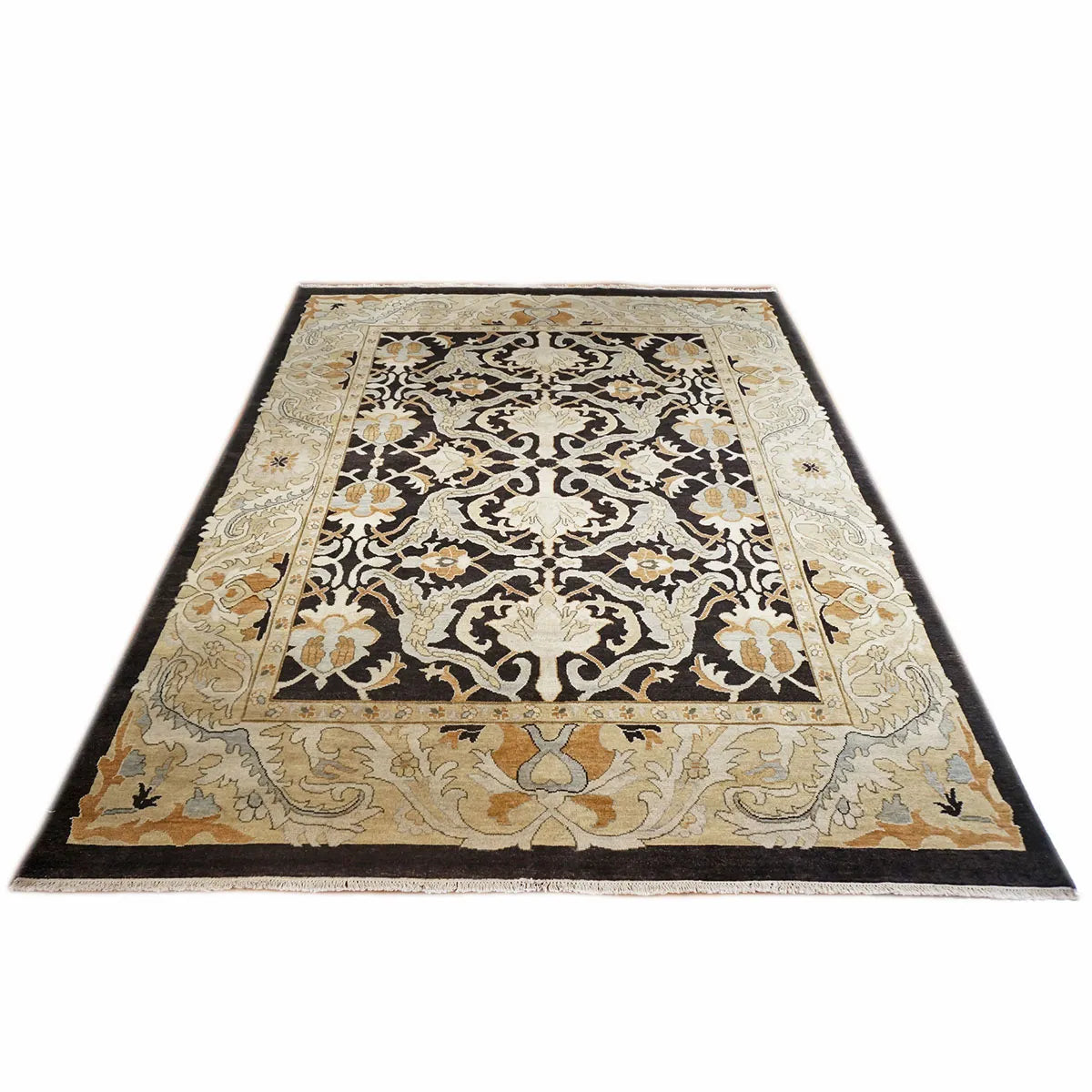 Sultanabad Masters 8x10 Tan & Black Handmade Area Rug #9902743 image 3